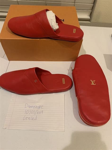 louis vuitton per supreme scarpe costo|supreme louis vuitton slippers.